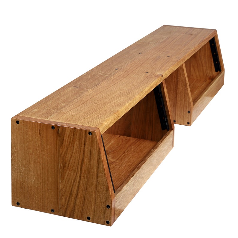 Studio double slanted desktop rack 19 solid Oak wood for Etsy