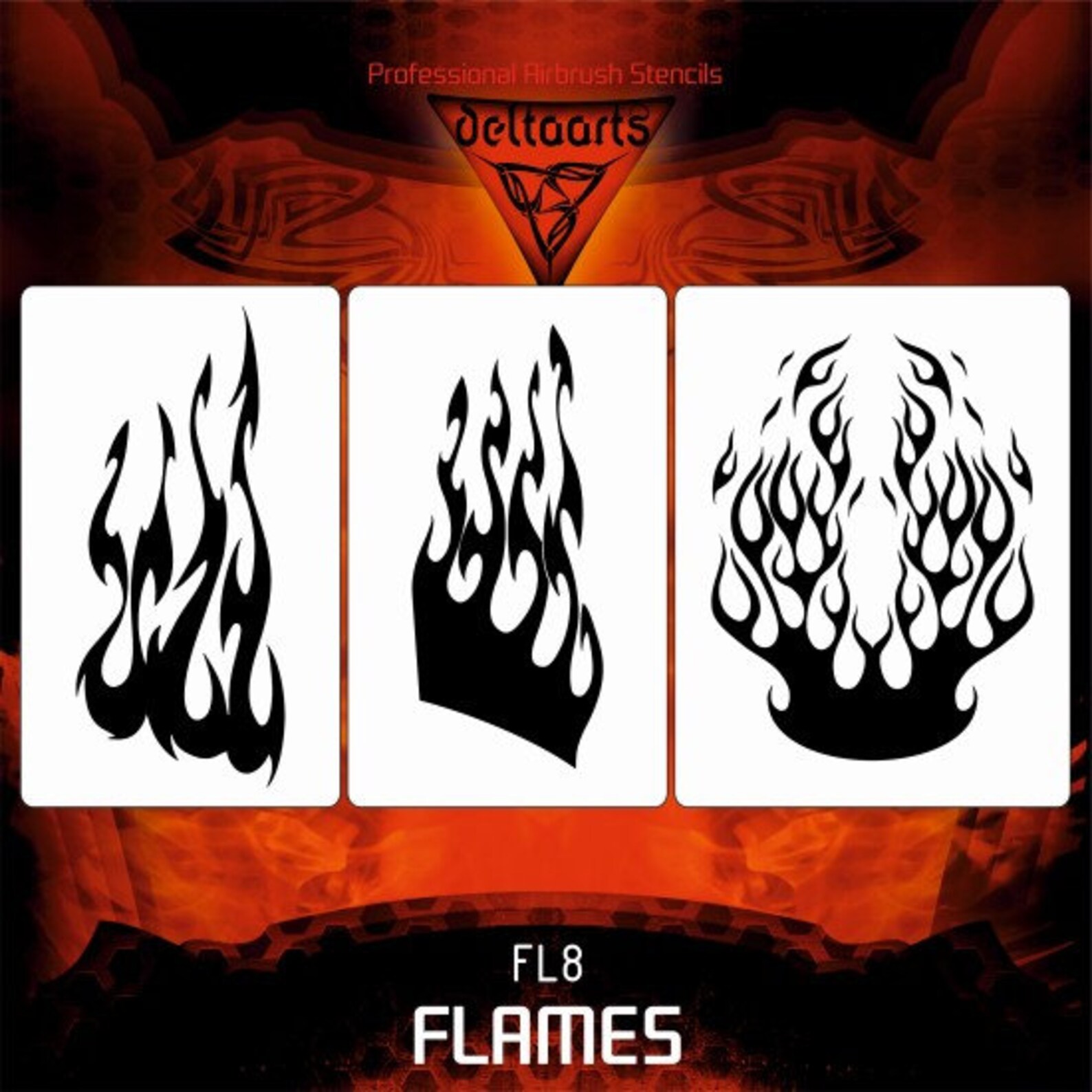 FL8 Airbrush stencil template Flames series sizes XL XXL Etsy