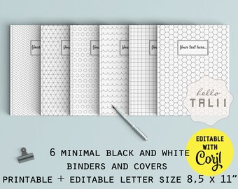 Printable Binder Covers With Matching Backings and Spine - Etsy