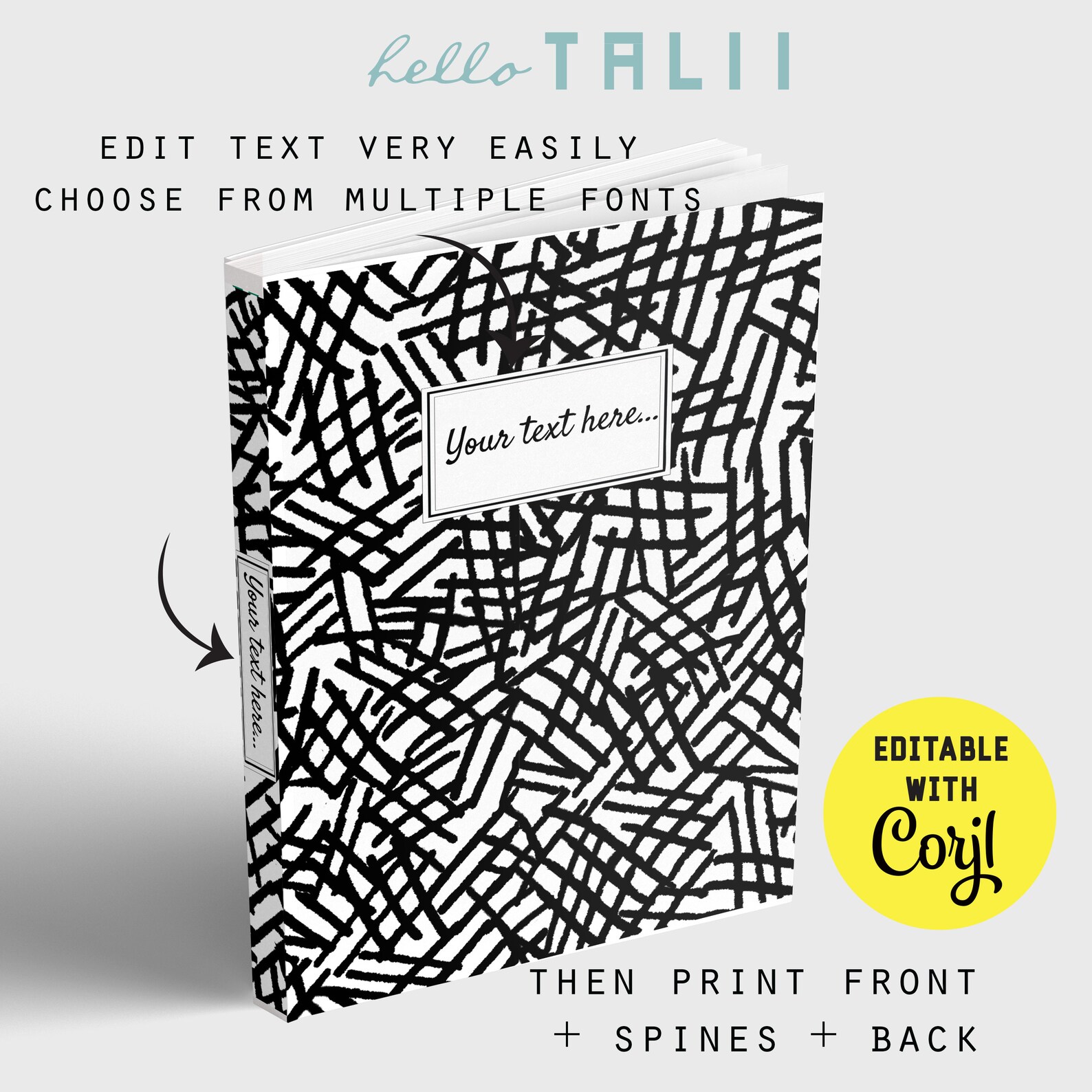Black and White BINDER COVERS Printable Handdrawn Doodles - Etsy