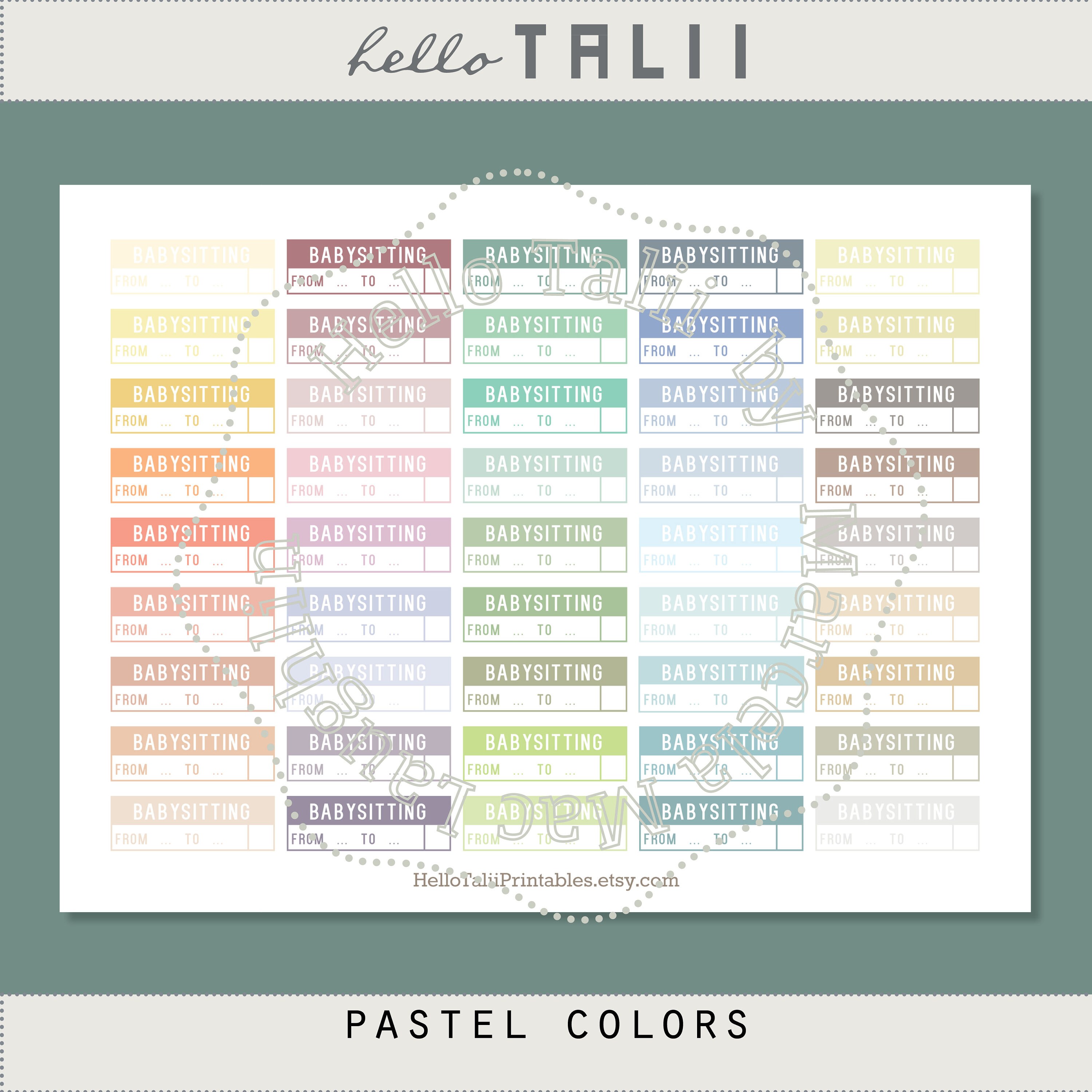 BABYSITTING Planner Stickers- Printable Babysitters Checklist Stickers ...