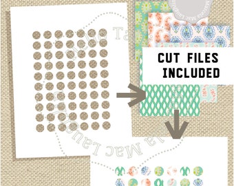 DOT STICKERS Photoshop Template 0.6 inches circles + CUT Files [Svg + Dxf + Png + Jpg + Layered Psd] Dot Collage Sheet for Planner Stickers
