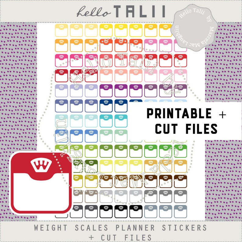 WEIGHT SCALE Stickers 100 Multicolor Scales Planner Stickers | Etsy