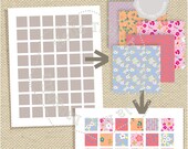 1 inch Square Photoshop Template PSD + PNG + JPG- Jewelry template Fully layered Psd Square Collage Sheet Scrapbook Elements Domino Magnets