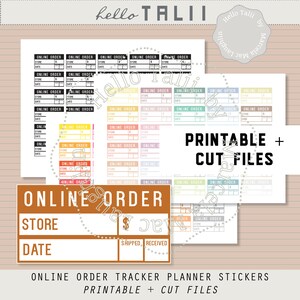 ONLINE ORDER Stickers- Online Order TRACKER Online Shopping Stickers Printable + Cut files Online Store Organizer in 60 colors Dropshipping