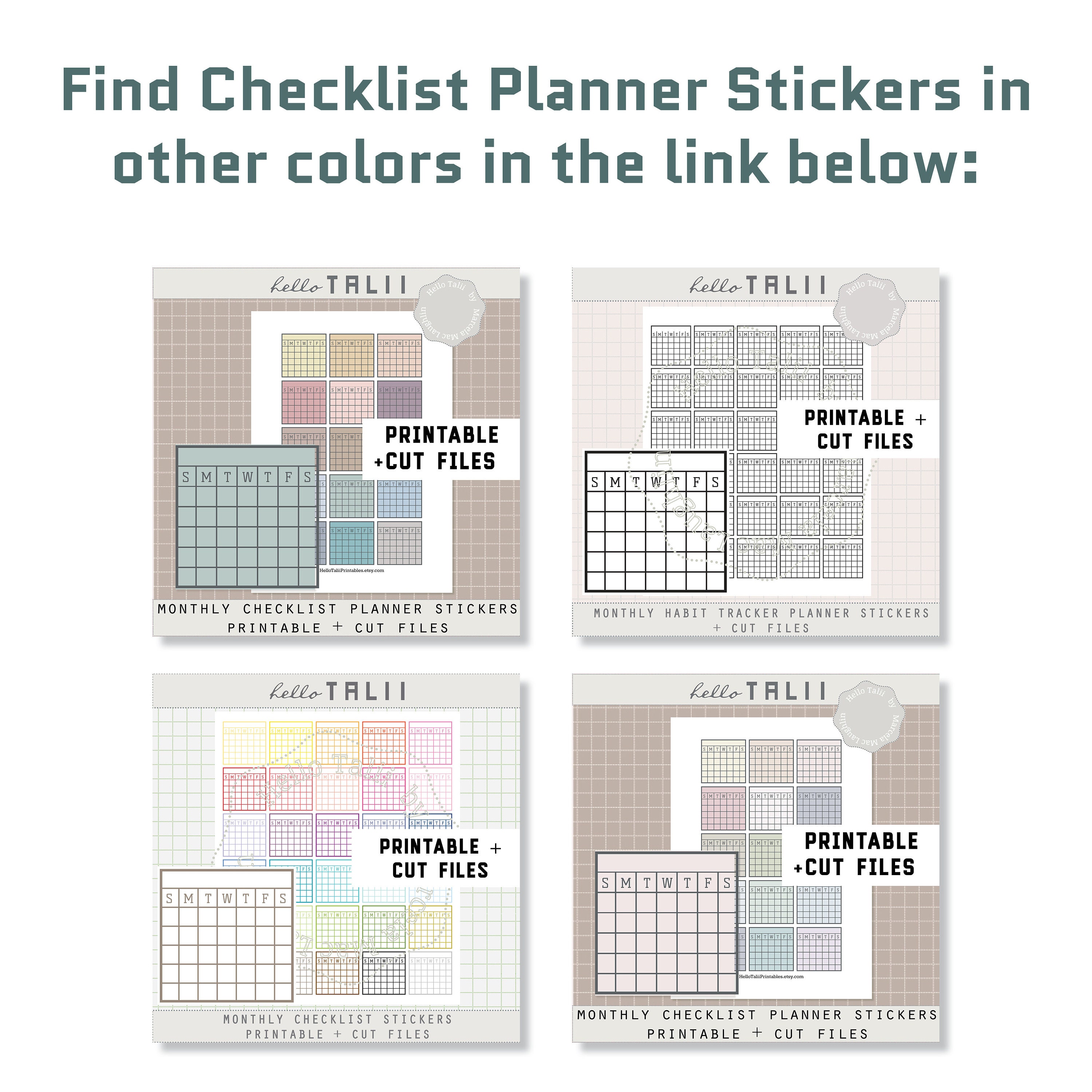 RAINBOW MONTHLY CHECKLIST Planner Stickers- 36 Rainbow Colors Habit ...