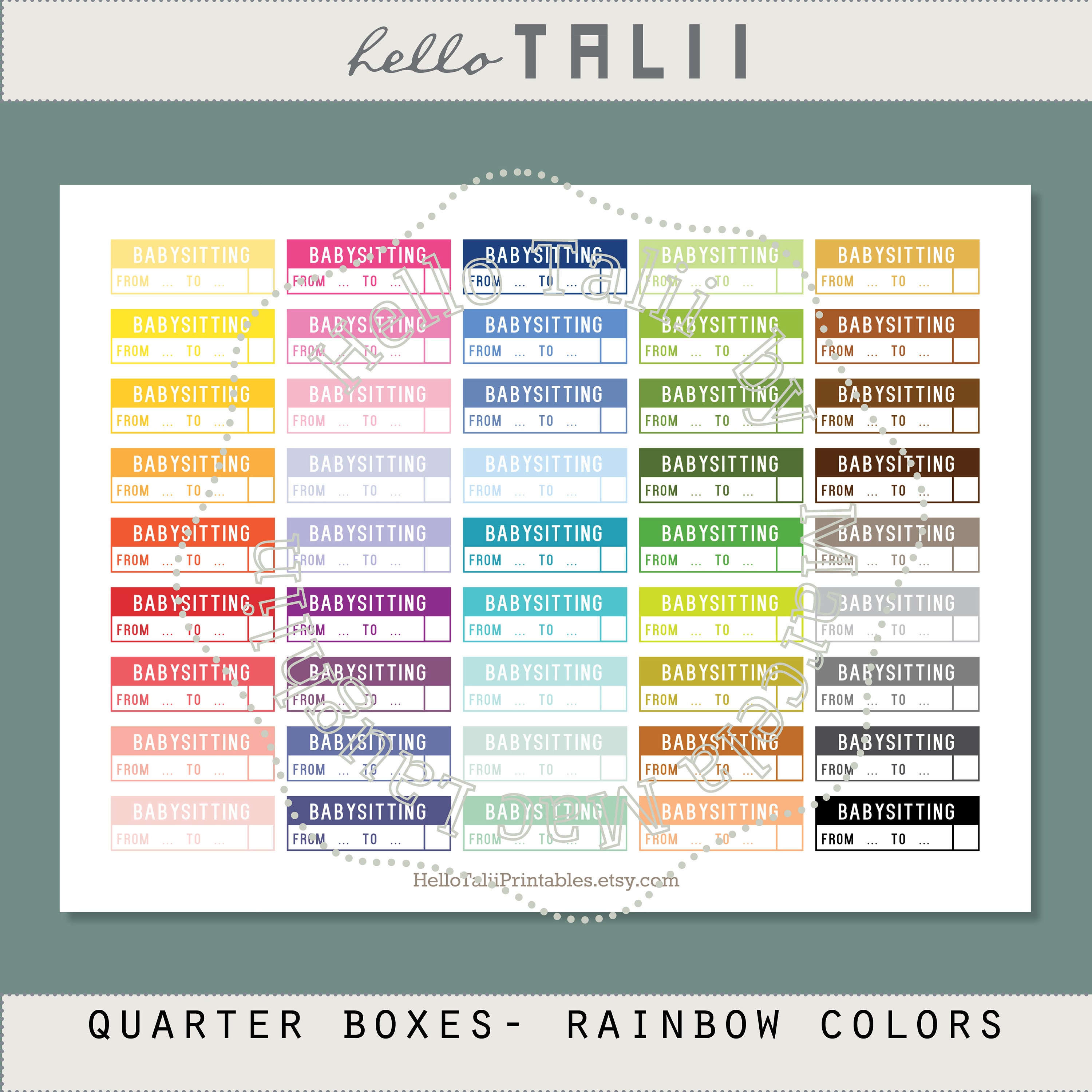 BABYSITTING Planner Stickers- Printable Babysitters Checklist Stickers ...