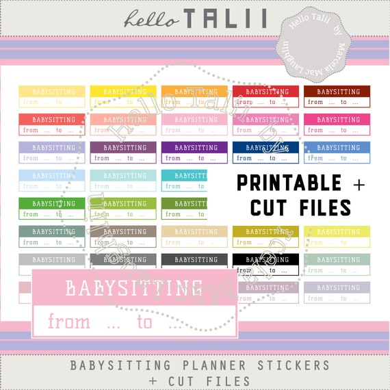 babysitting planner stickers printable babysitters checklist stickers cut files babysitter reminder tracker x erin condren happy planne babysitters checklist