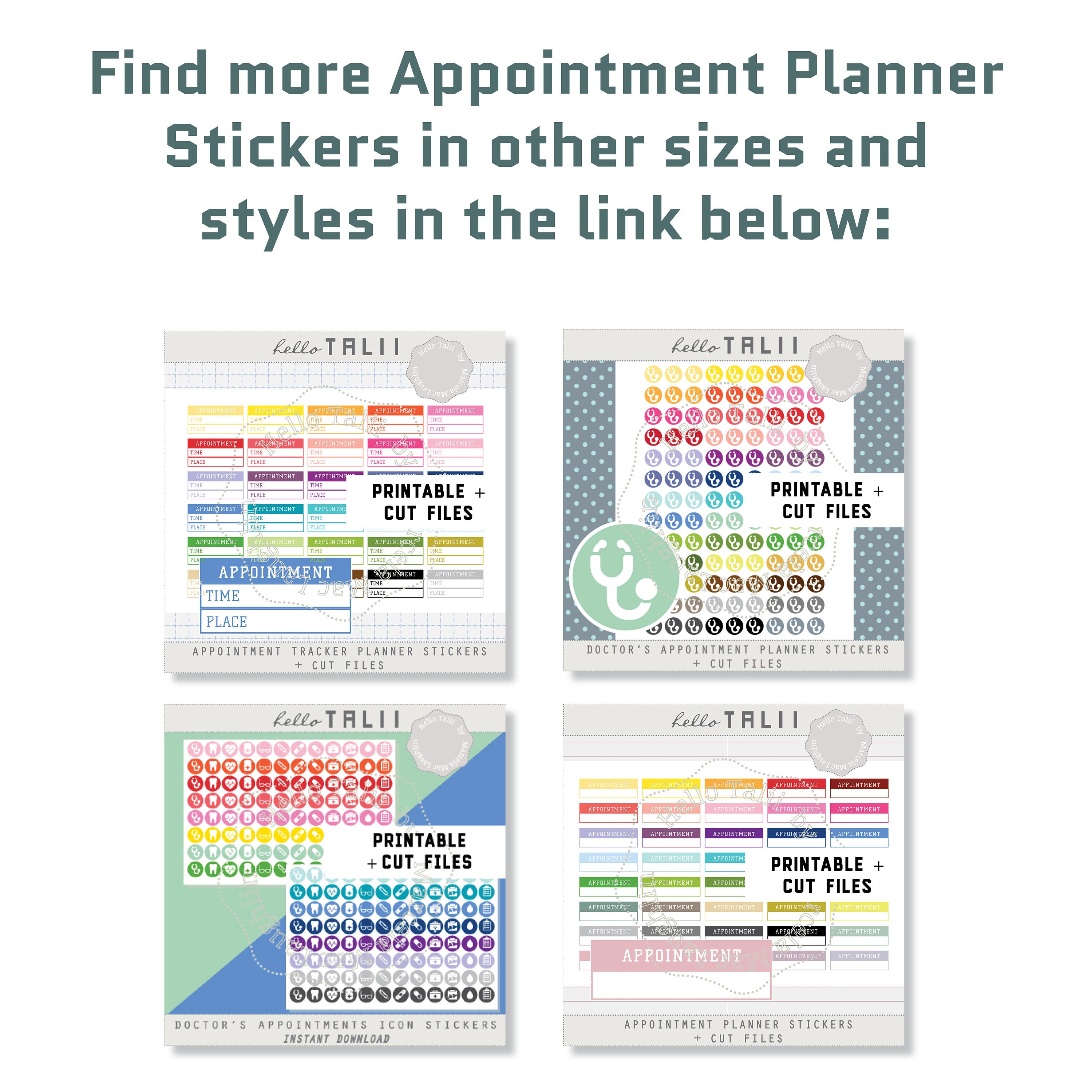 APPOINTMENT Stickers- HALF Box Printable Stickers + CUT Files Doctor ...