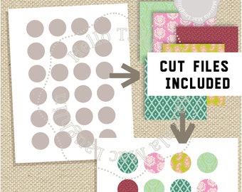 Plantilla de collage de Photoshop CIRCLE de 1,25 pulgadas- Hoja de collage digital Joyería Colgantes Tapas de botellas Imanes Botones Psd + Png +Jpg + Svg + Dxf