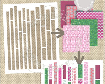 BIG Happy Planner WASHI TAPE Photoshop Template- Assorted Washi Tape Sizes for Monthly Spread Weekly Spread Planner Stickers Psd + Png + Jpg