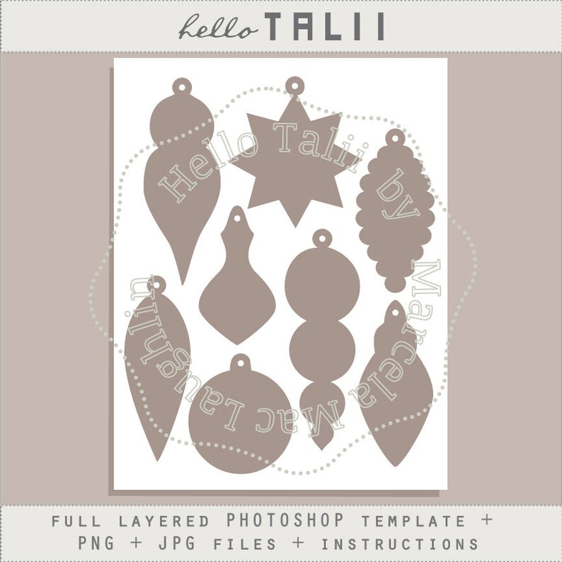 CHRISTMAS Ornament TAGS TEMPLATE Christmas Template Tree