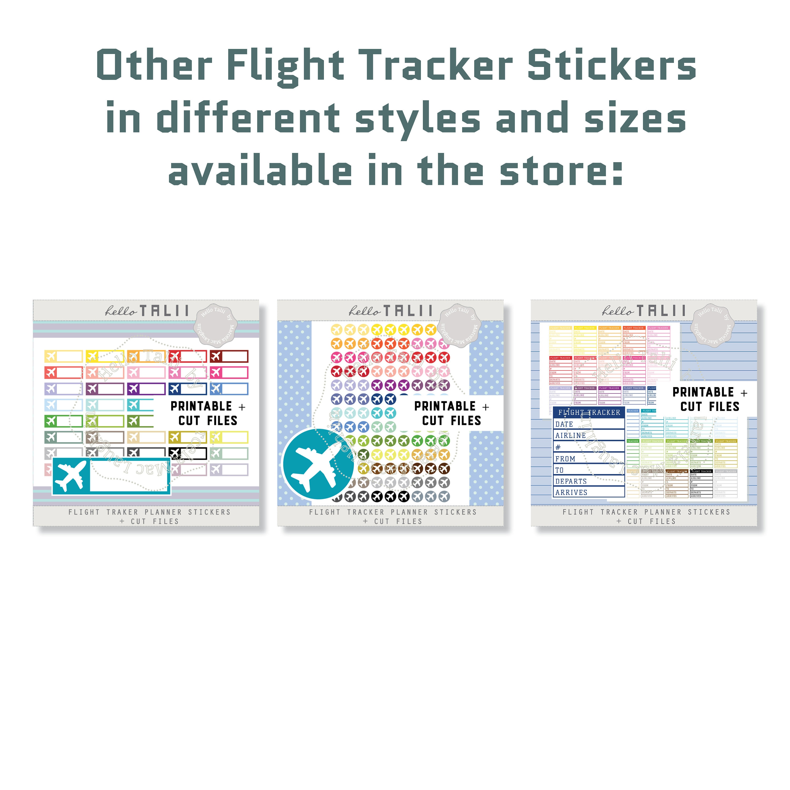 FLIGHT TRACKER Planner Stickers- Flight Stickers Printable + Cut Files ...