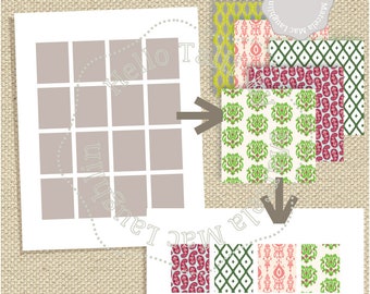 Full BOXES Photoshop Template for Erin Condren Life Planner- Full Boxes Digital Collage Sheet DIY Planner Stickers Layered Psd + Png + Jpg