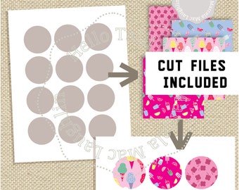 2 inch circle Photoshop Collage Template- Digital Collage Sheet Cupcake Toppers Magnets Jewelry- Fully Layered Psd + Png + Jpg + Dxf + Svg