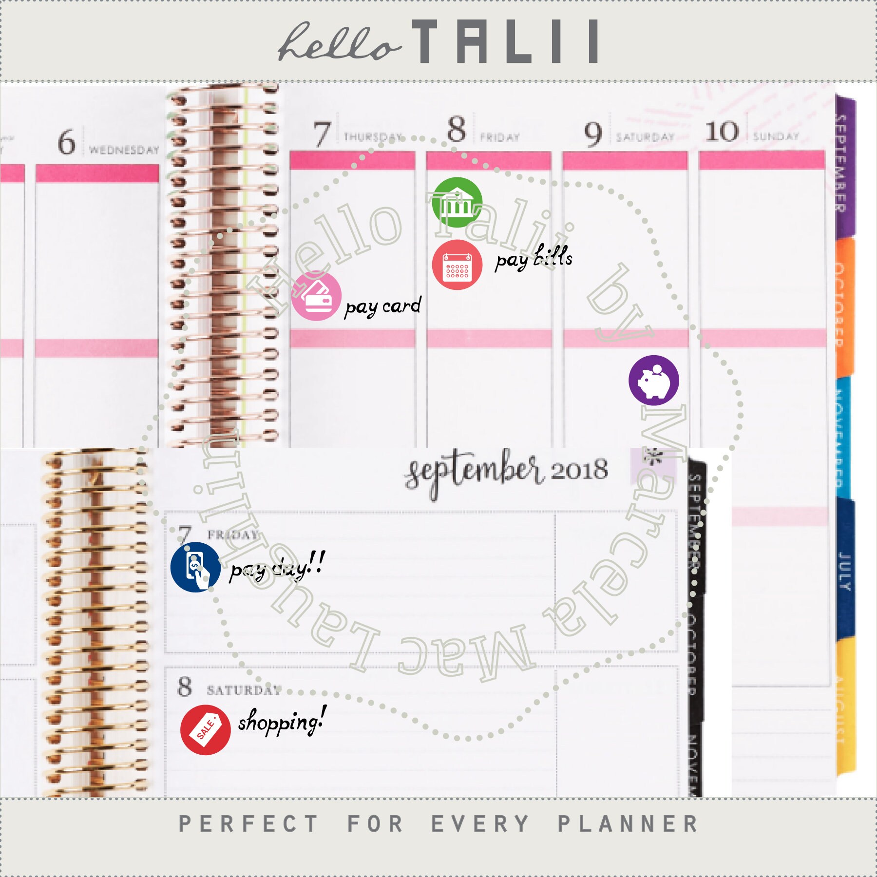 MONEY Planner Stickers Printable + CUT Files for Silhouette Cricut Bill ...