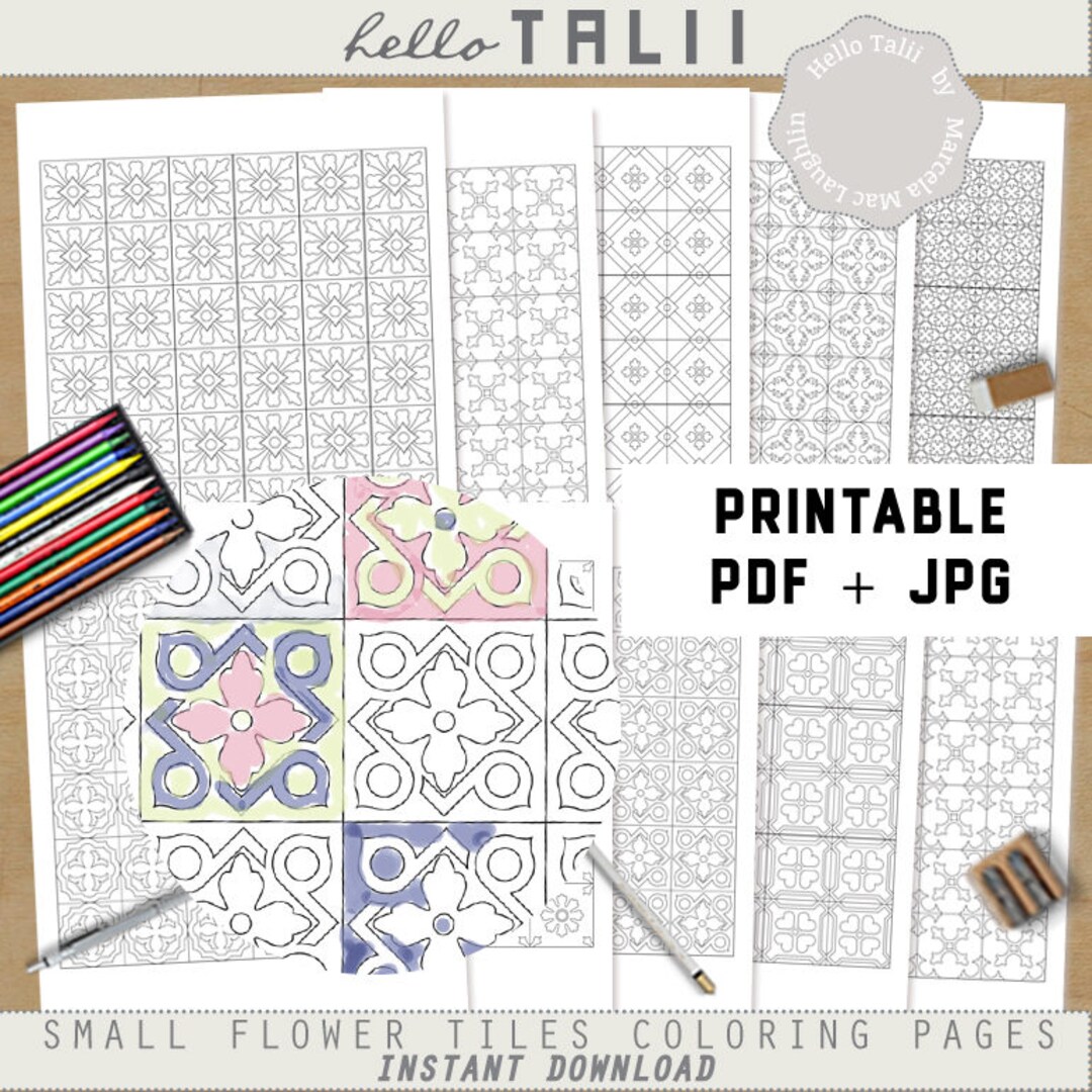 Printable Coloring Pages Flower Mosaics- Coloring Pages for Adults ...