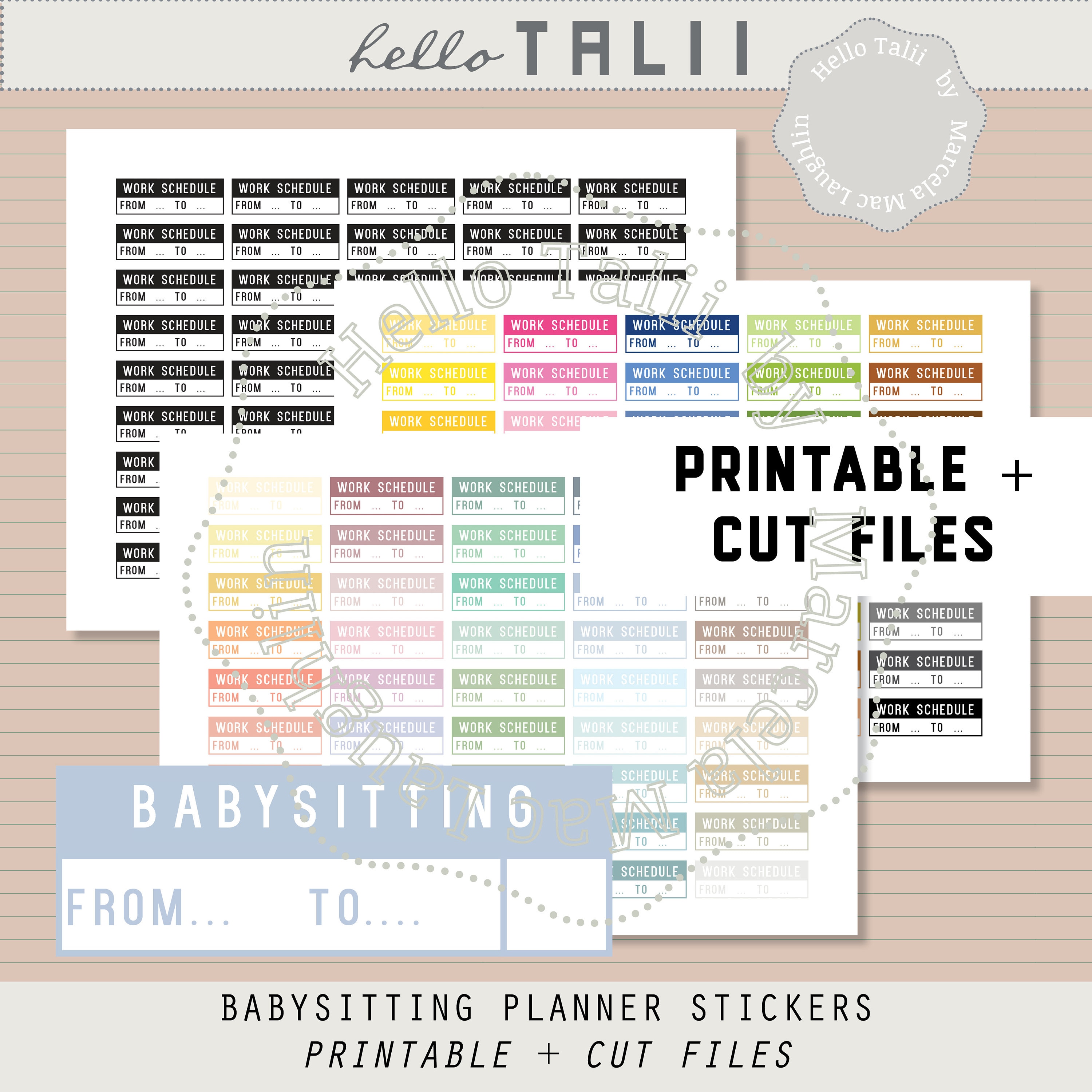 BABYSITTING Planner Stickers- Printable Babysitters Checklist Stickers ...