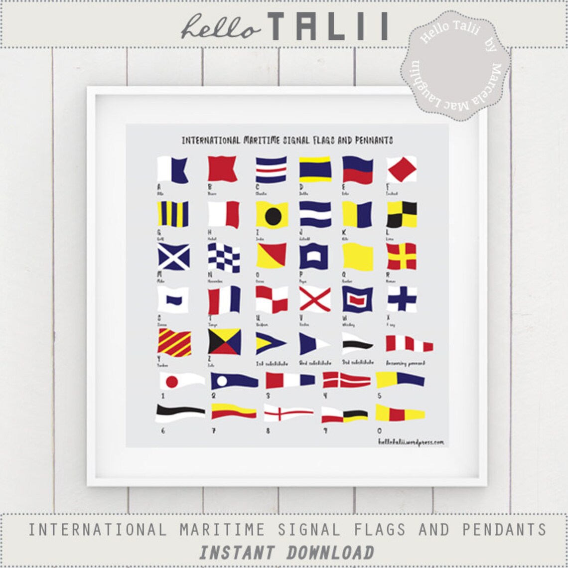 Nautical Flags PRINTABLE POSTER International Maritime | Etsy