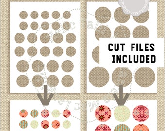 ASSORTED CIRCLES BUNDLE- Photoshop Template Circles Collage Sheet (Layered Psd Png Jpg Dxf Svg)  Circles: 1 /1.25/ 1.5/2 /2.25/ 2.5 inches