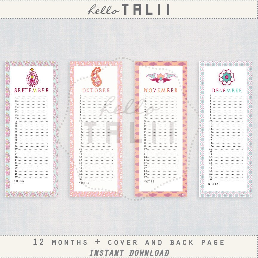Perpetual Calendar- Printable Perpetual BIRTHDAY CALENDAR Editable PDF ...