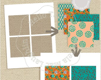 Plantilla de Photoshop cuadrada de 3,5 pulgadas: PSD + PNG + JPG con todas las capas: hoja de collage de 3,5 x 3,5 cuadrados, plantilla para decoupage, colgantes y manualidades de joyería