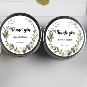 10pc Set Eucalyptus Custom Made Soy Candles, Soy Candle Container, Wedding Favors, Bridal Shower Gift, Personalized Candles, Greenery Favors