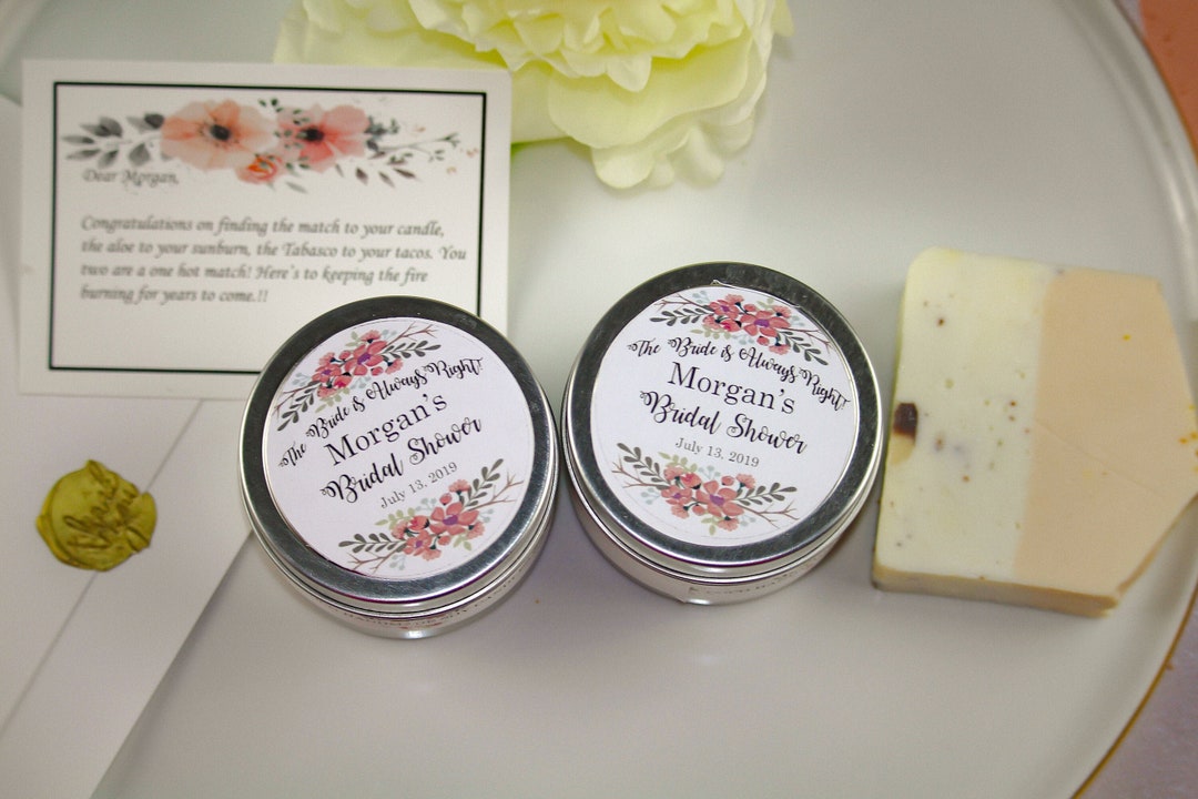 10pc Set Floral Soy Candle Favor, Soy Candle Favor, Wedding Favor ...