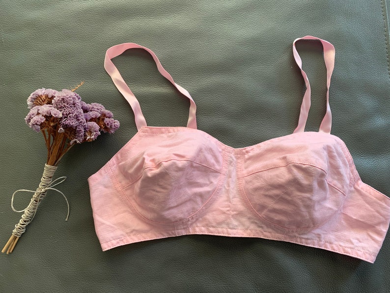 Soviet Vintage Lingerie Vintage Pink Cotton Bra Cotton Lingerie