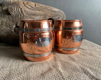 Set of 2 Scandinavian Vintage Copper Jar, Copper Canister, DORRA Produkter