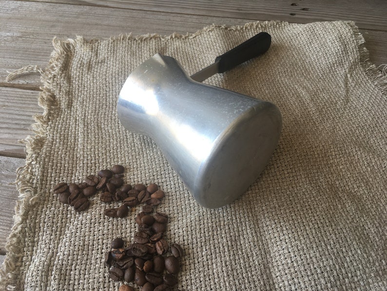 Soviet Metal Coffee pot with Handle Vintage Turkish Coffee pot made in USSR