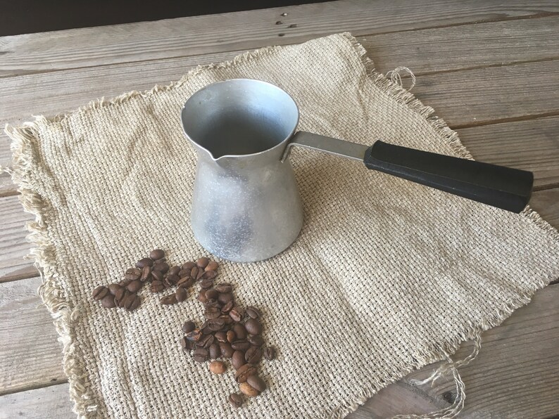 Soviet Metal Coffee pot with Handle Vintage Turkish Coffee pot made in USSR