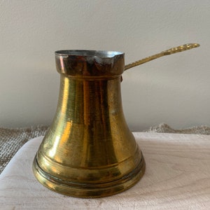 Scandinavian Vintage Turkish Coffee Pot, Brass Coffee pot with Handle