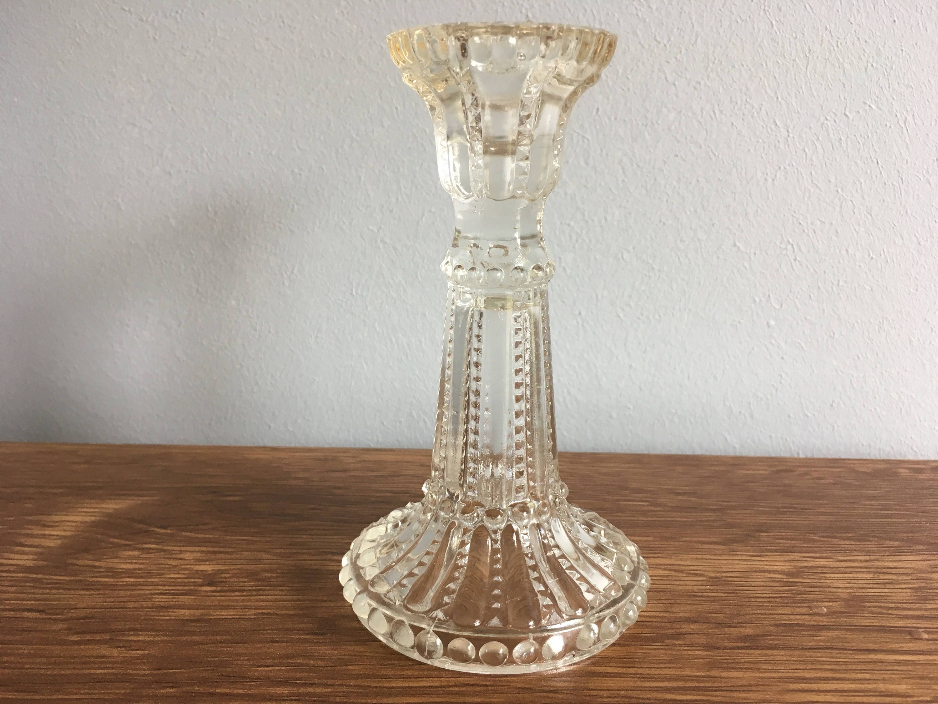 Scandinavian Vintage Glass Candle Holder - Etsy Israel