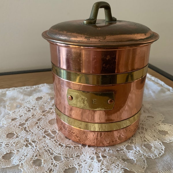 Scandinavian Vintage Copper Jar for Tea, Copper Canister, Jar with Lid