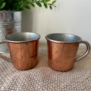 Set of 2 Swedish Vintage Copper Cups, Copper Mugs, Dorre Produkter.