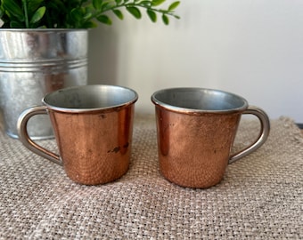 Set of 2 Swedish Vintage Copper Cups, Copper Mugs, Dorre Produkter.