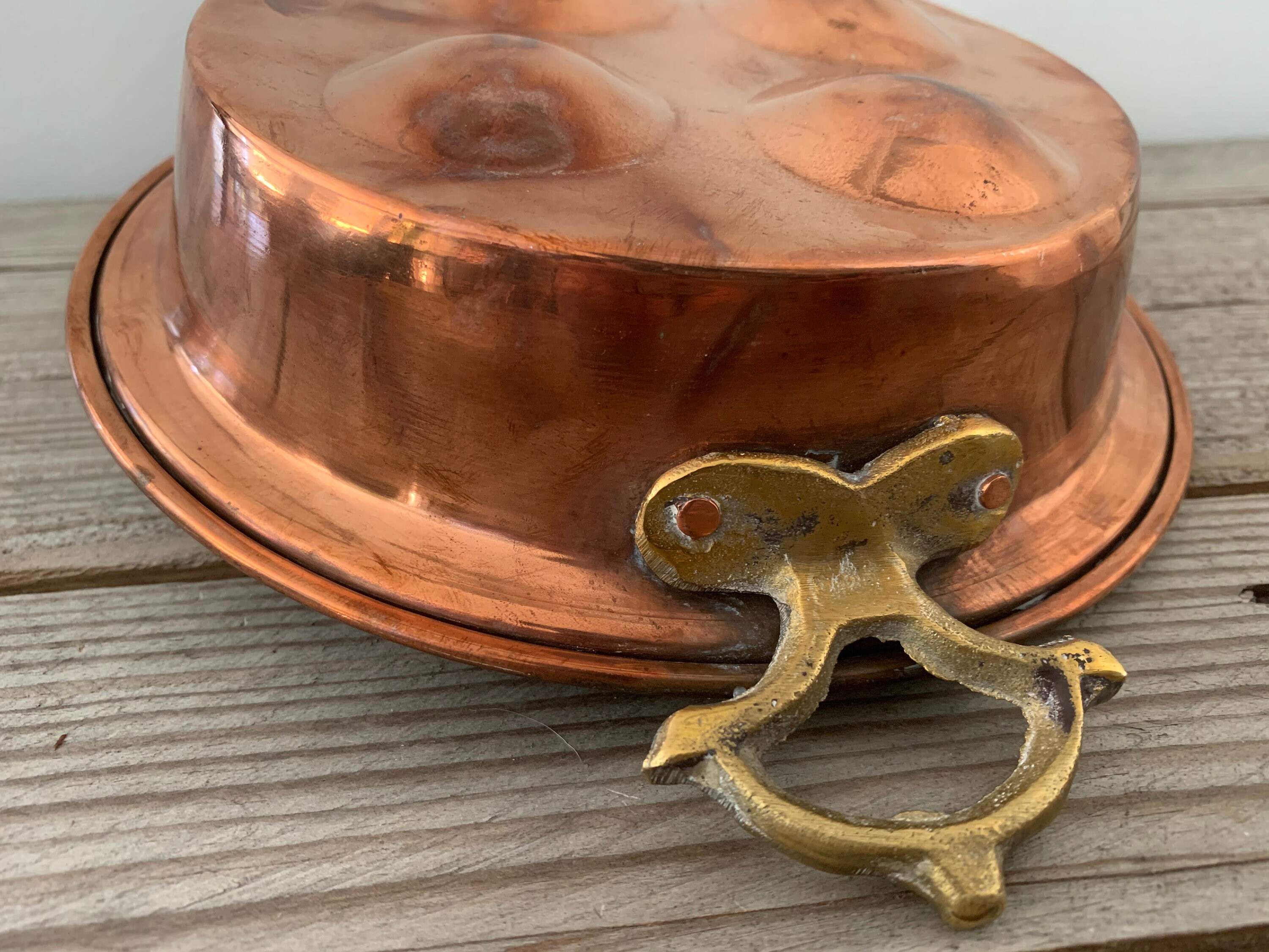 Scandinavian Vintage Copper Bowl With Handles Escargot Pan Etsy