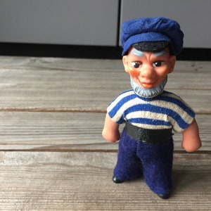 Vintage DDR/Germany Doll Sailor, Rubber Doll, Small Figurine.
