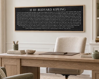 If Poem Wall Art Canvas: Rudyard Kipling Framed Literary Sign