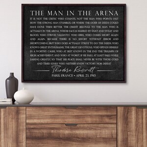 Father's Day Gift, Man In The Arena Sign, Gift For Dad