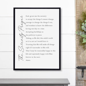 Serenity Prayer Sign, Full Serenity Prayer Sign, Serenity Wall Art