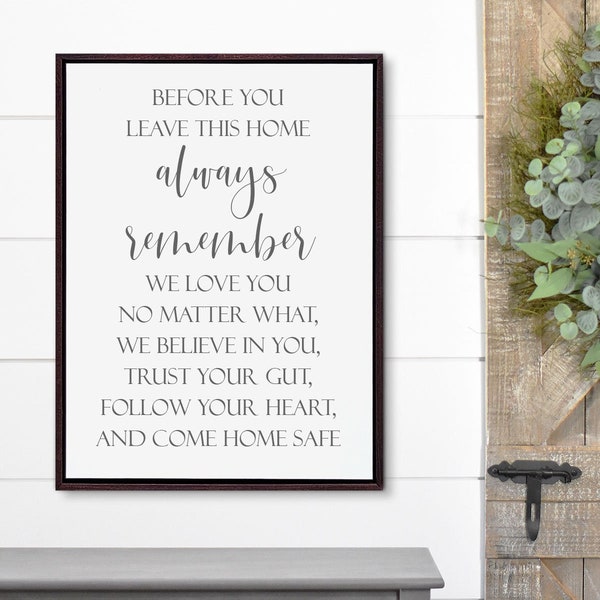 Before You Leave This Home Sign, Entryway Sign, Sign From Parents To Kids