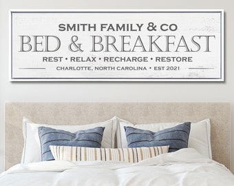 Personalized Bed and Breakfast Sign, Custom Bed and Breakfast Sign, Above the Bed Sign