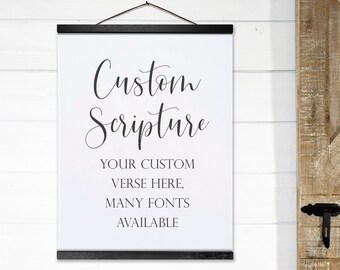 Custom Scripture Sign, Custom Scripture Hanging Canvas, Custom Bible Verse Wall Art