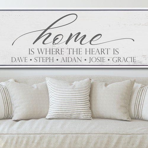 Home is Where the Heart is Hanging Wall Sign Etsy