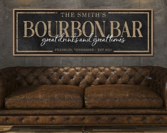 Custom Bourbon Bar Sign, Personalized Bourbon Bar Sign, Personalized Decor