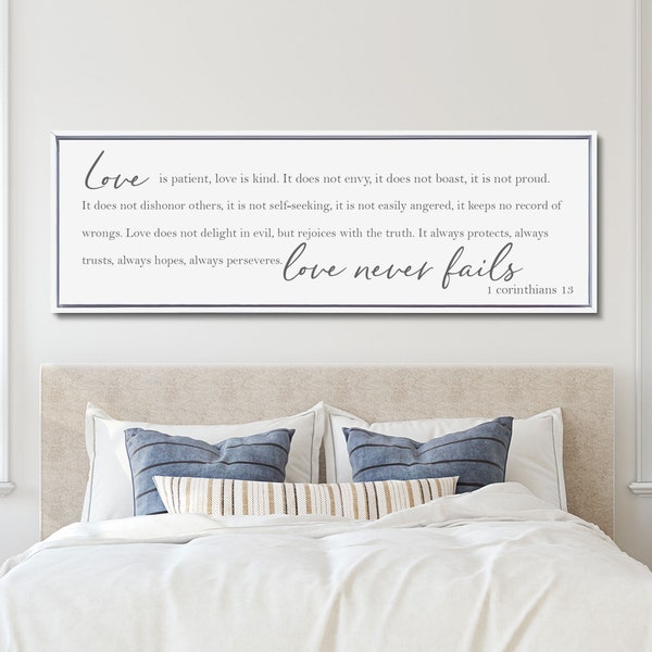 Love Is Patient Love is Kind Sign, Master Bedroom Sign, Bedroom Wall Art