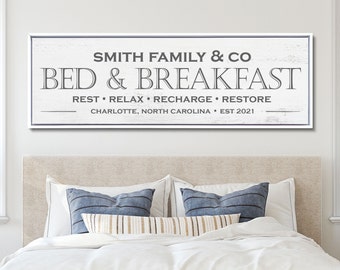 Personalized Bed and Breakfast Sign, Custom Bed and Breakfast Sign, Above the Bed Sign