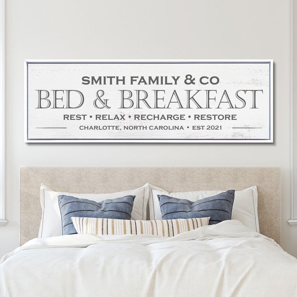 Personalized Bed and Breakfast Sign, Custom Bed and Breakfast Sign, Above the Bed Sign